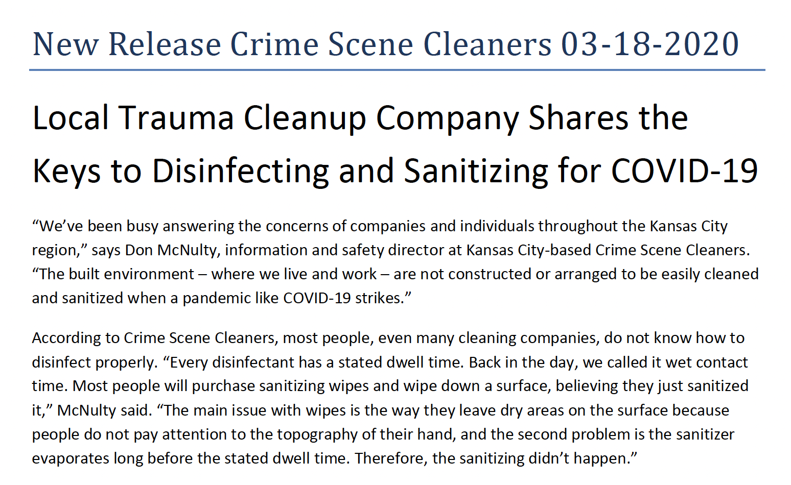 New Release Crime Scene Cleaners