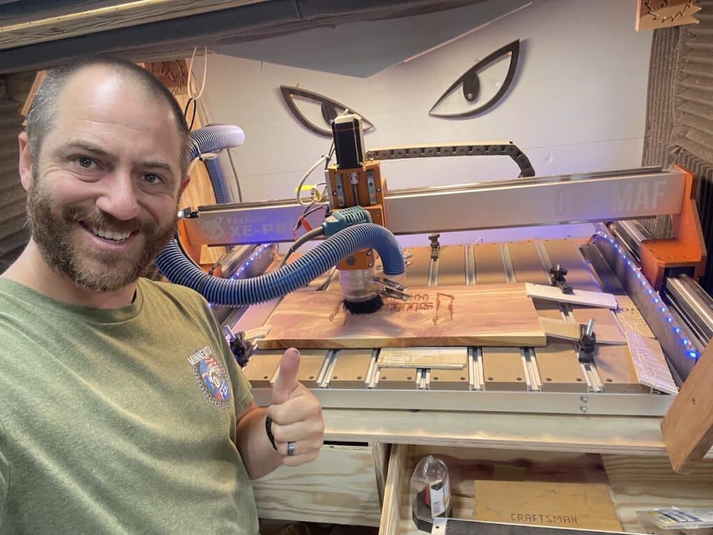 Jon with his CNC Machine