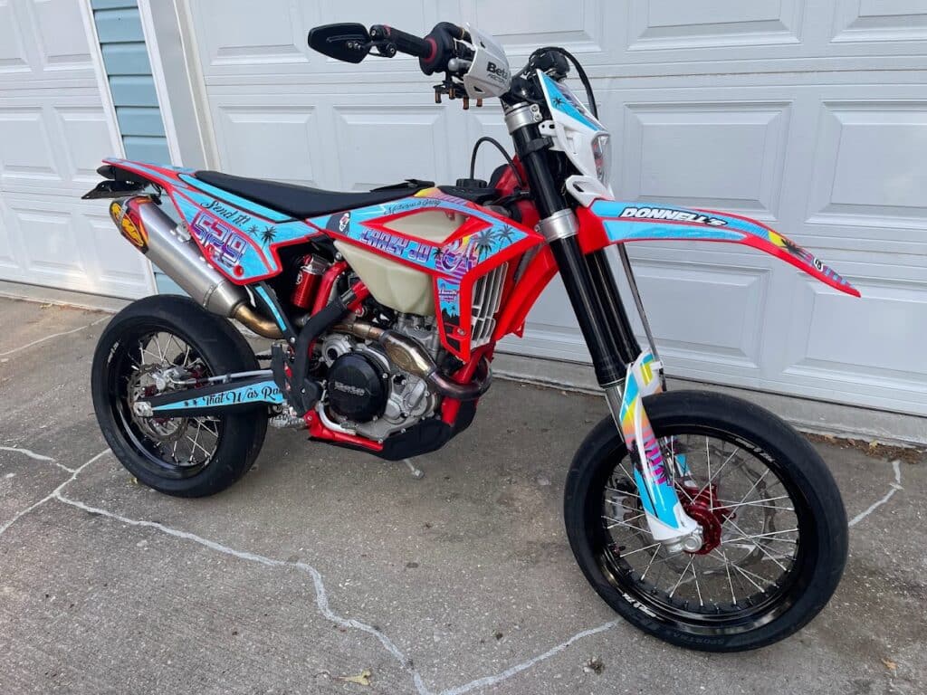 Jon designed his own graphics for his enduro